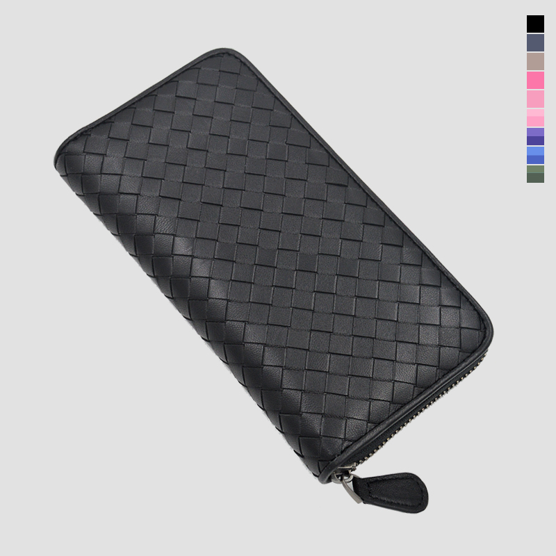 New Style Genuine Leather Hand-Woven Long Wallet, Sheepskin Inside and Outside, Zipper Wallet, Large Capacity, Unisex Handbag, Free Shipping