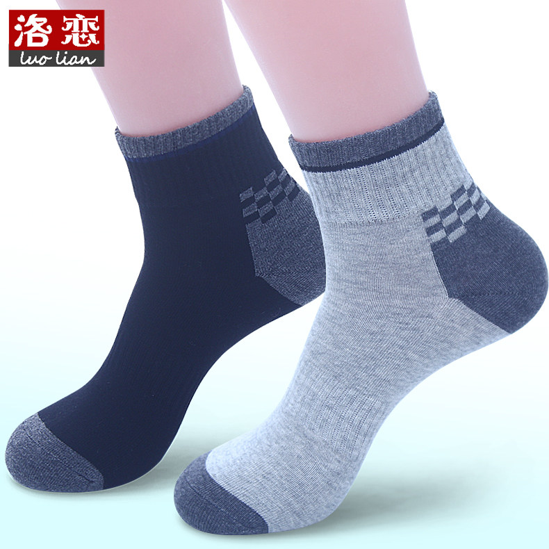 Socks Men's pure cotton Medium Cylinder Male Style Summer middle waist deodorant Summer 15-year-old boy cotton socks All cotton Songkou
