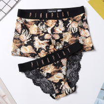 Couple panties Lace ice silk sexy temptation double mens flat angle womens triangle pure cotton passion underwear set