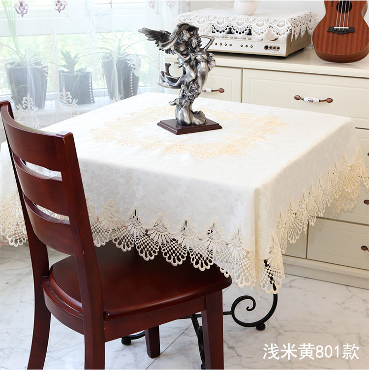 Thêu khăn trải bàn vuông vải bàn tám cổ tích bàn cà phê vuông vải bàn mạt chược khăn trải bàn kiểu châu Âu vải đơn giản khăn ăn nhà hàng