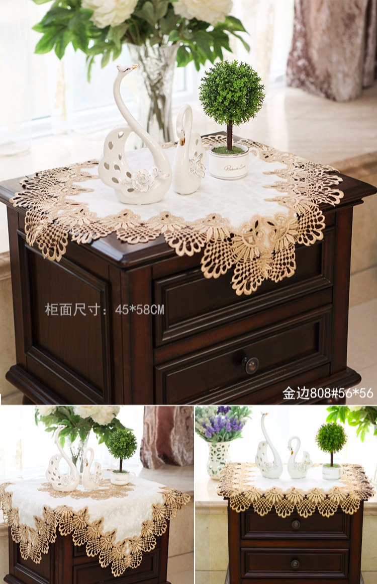 Bàn trang điểm châu Âu ren bụi che khăn vải bàn trang điểm bàn máy tính bàn vải TV tủ giày tủ bàn mat - TV thay màn hình tivi sony