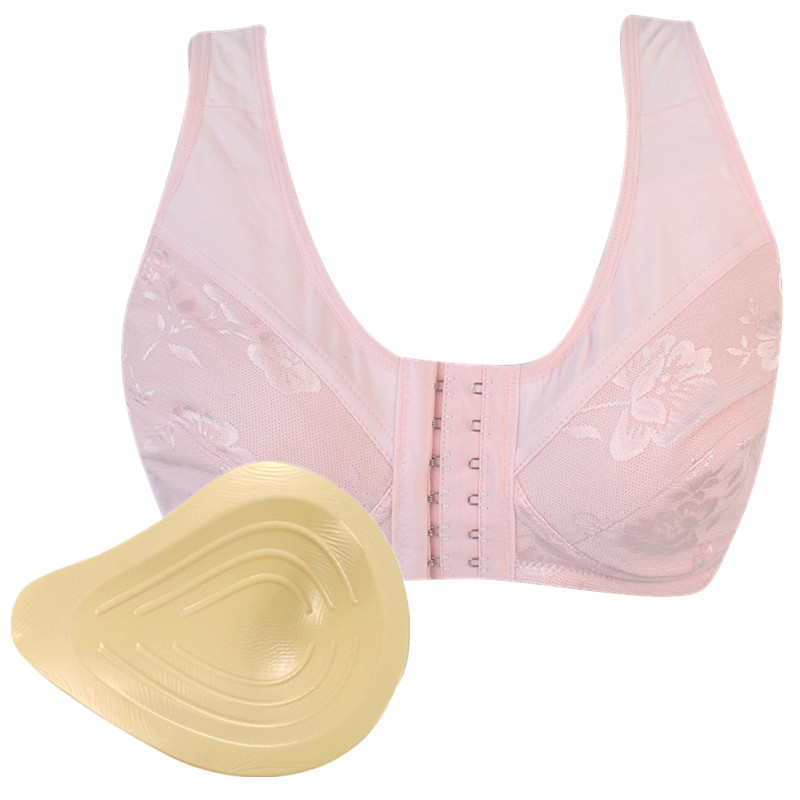 Tập hợp silicone nhẹ nghĩa latebreast vú áo ngực 2 trong 1 vú giả không vòng thép lót ung thư trước khóa kiểu vest.