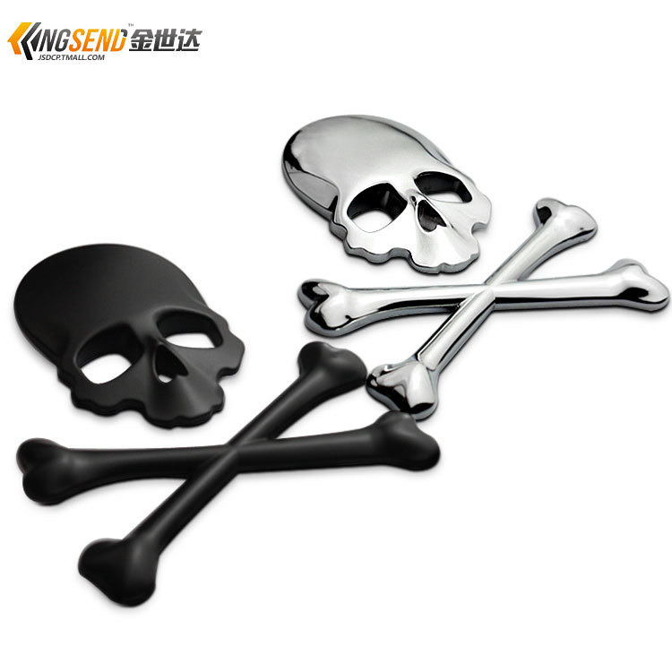 Car Personalized Metal Skull Emblem Halloween Skull Car Sticker Rear Emblem Side Emblem Front Emblem Body Sticker