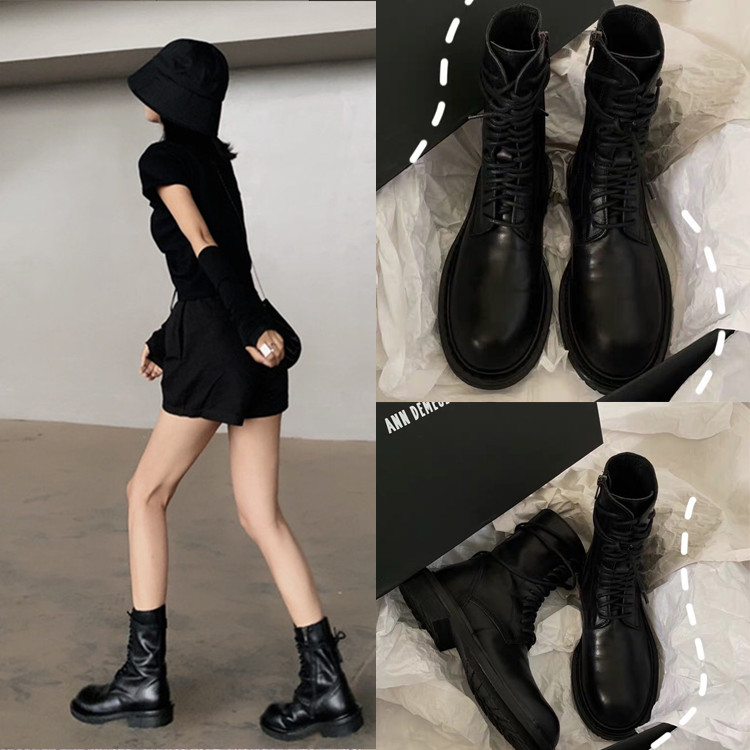 ann Martin boots women's shoes 2022 leather boots thick-soled British style short boots single boots summer thin motorcycle boots - Taobao