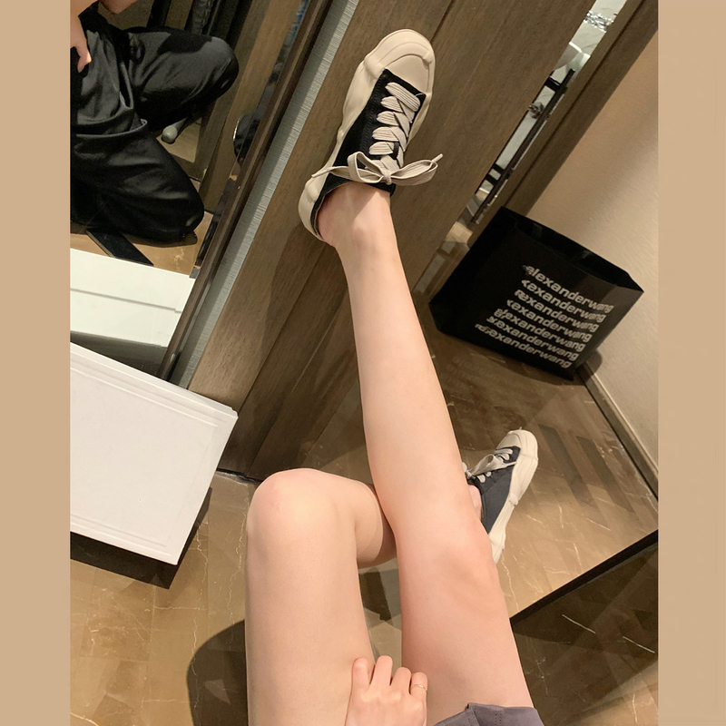 Niche White Sneakers for Women, Genuine Leather Canvas Shoes, Silk Satin, Thick-Soled Slip-On Casual Spanish Sports Sneakers