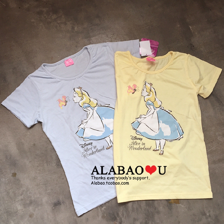 Alice in Wonderland Alice Cotton Medium and Large Children's Short-Sleeved T-Shirt Limited Edition Disney