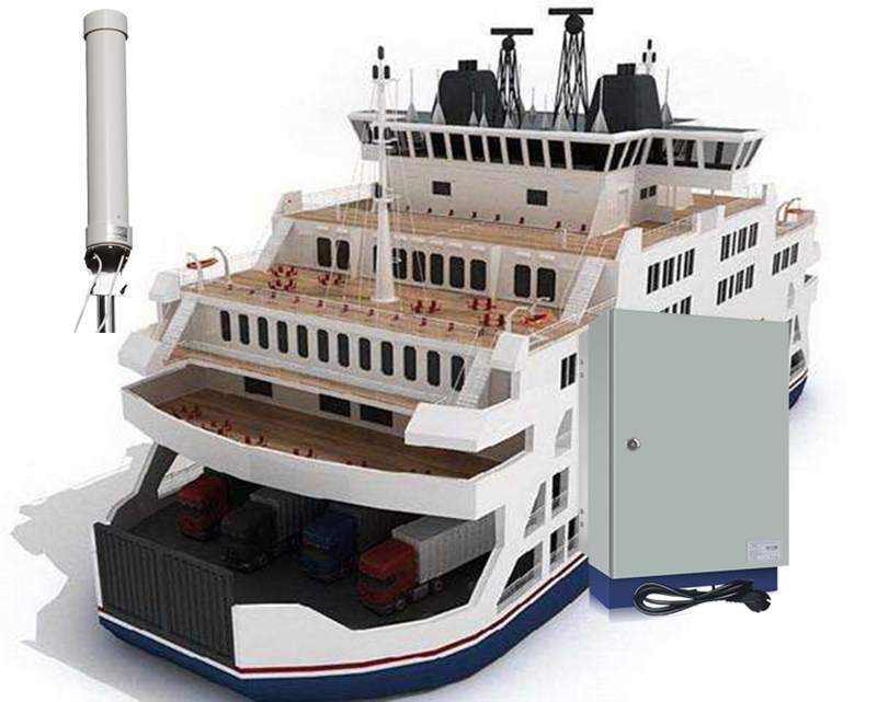 Marine omnidirectional mobile phone signal receiving amplifier for ships to enhance high-power three-in-one 4G Internet calls