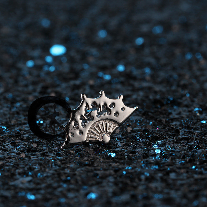 (sword net 3 genuine people authorized) sword three-week-side jewelry 7 show logo earpin 925 pure silver