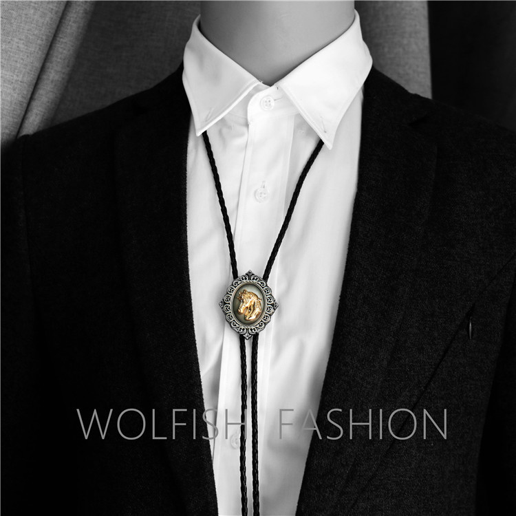 Japanese and Korean Retro British Bolo Tie Cowboy Bolo Tie Western Men's Necklace Shirt Tie Neck Rope Accessories