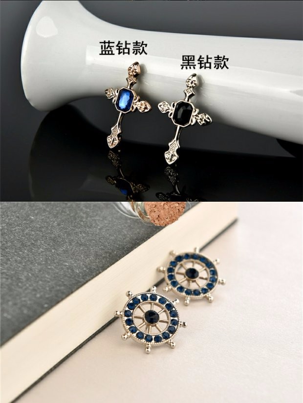 Phiên bản Hàn Quốc của thời trang hoang dã rhinestone trâm nam và nữ phù hợp với áo sơ mi cổ áo kim cá tính cổ áo khóa cổ áo kẹp cổ áo trang sức huy hiệu cài áo sang chảnh