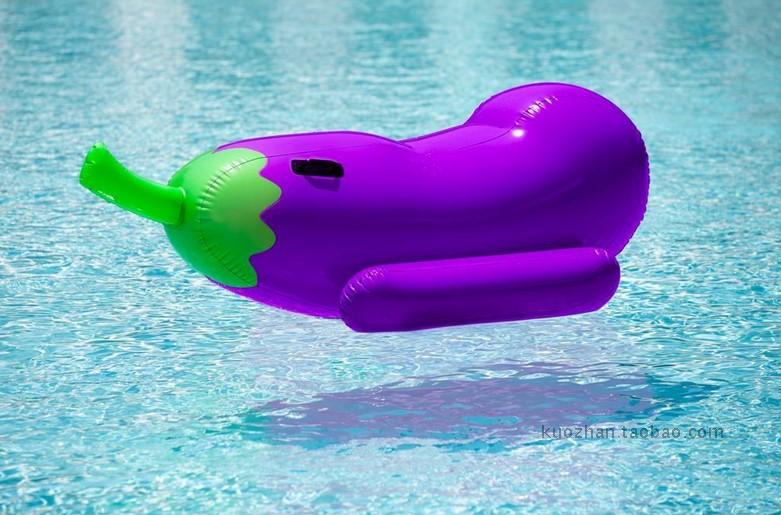 Environmentally friendly thickened PVC inflatable eggplant Riding Eggplant Floating bed Lying Chair Watermelon Lemon Pineapple swimming ring