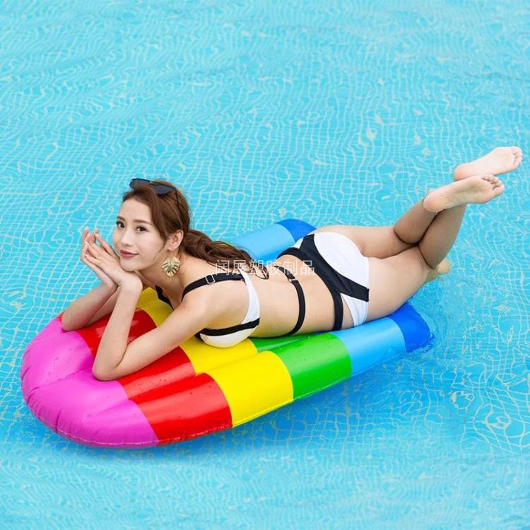 Thickened adult oversized inflatable popsicle floating popsicle floating ice cream strip ice cream float floating bed swimming ring