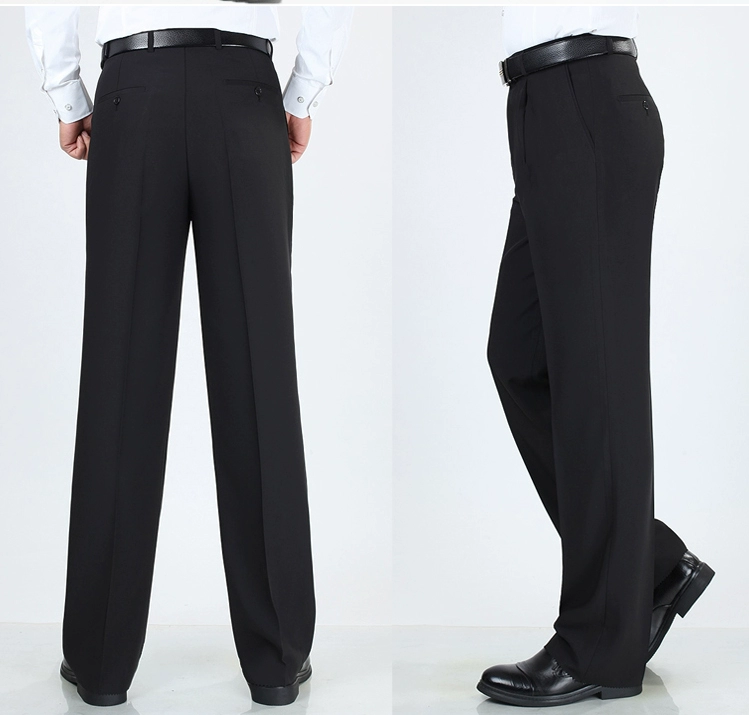 Mùa xuân và mùa hè của nam giới quần kinh doanh bình thường thẳng cao eo quần nam trung niên lỏng lẻo non-iron dress phần mỏng phù hợp với quần