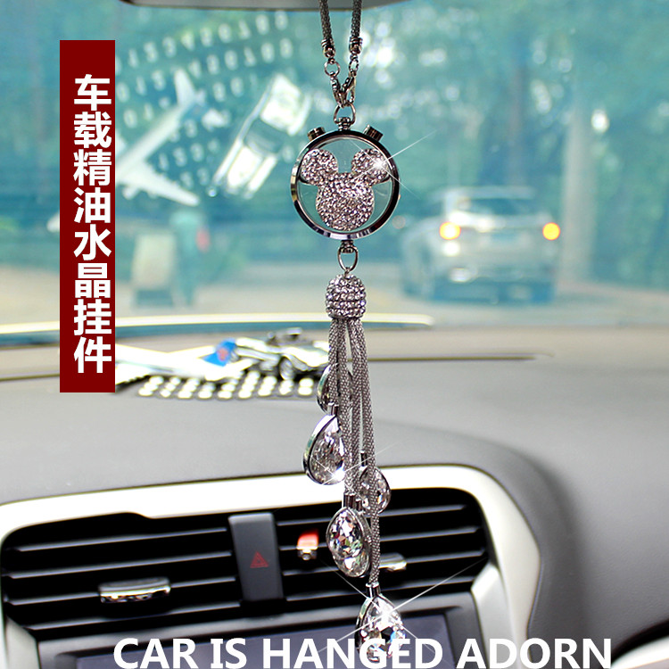 Car diamond-encrusted perfume car aromatherapy pendant pendant car lasting light fragrance car interior decoration car essential oil women