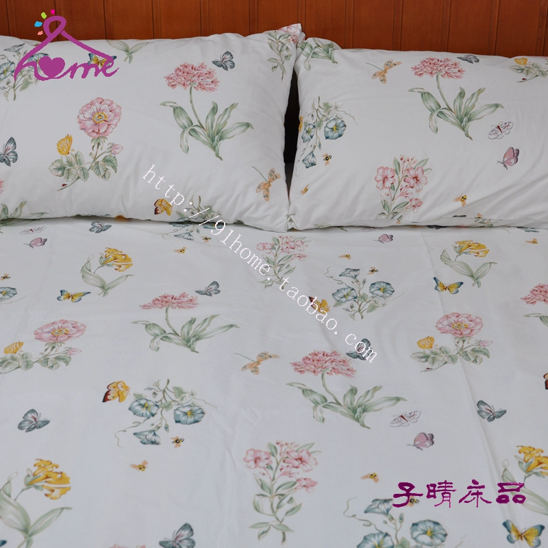 100% cotton satin 60 400 bướm tình yêu hoa đơn diện tích chăn ga gối và kết hợp miễn phí khác có thể được tùy chỉnh Mẫu ga phủ giường