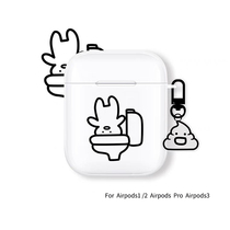 AirPods1 2 3 generation headphone shell wireless creative toilet small man evil to apply Apple PRO protective sleeve
