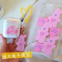 Zhao Ruths Tongan Cute Ins Rabbit airpods2 Headphone Sleeve Applies Apple pro3 Softshell Transparent Tide