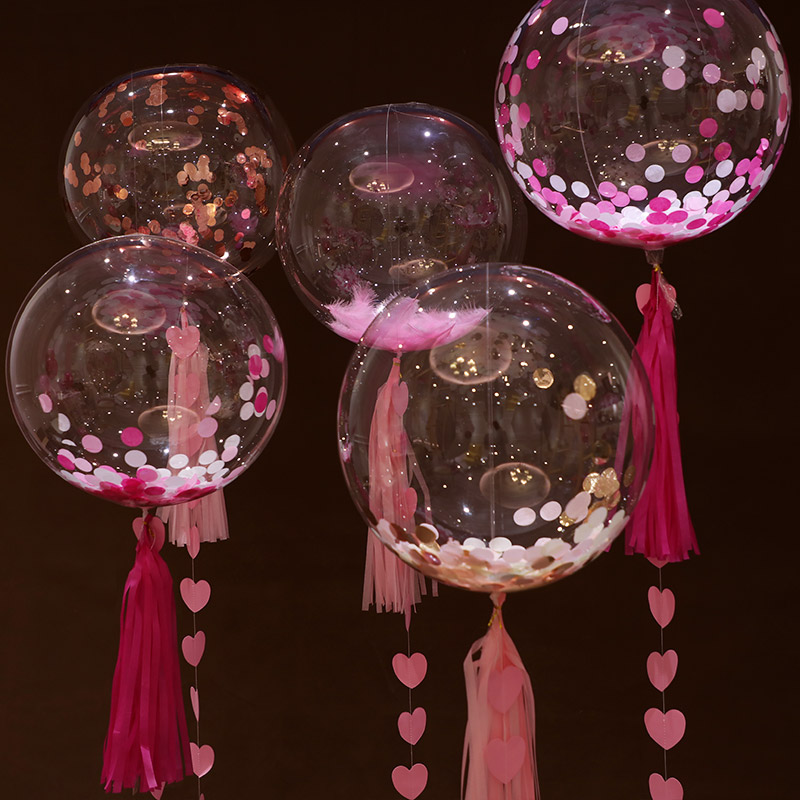 Net Red Transparent Bleached Air Balloon Popo Ball Stickers Filler accessories Seven New Year's Eve Decorative Arrangement Supplies