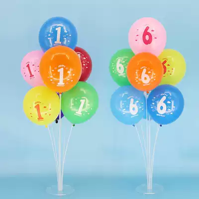 Table floating birthday digital balloon shape column decoration children adult baby birthday party decoration supplies