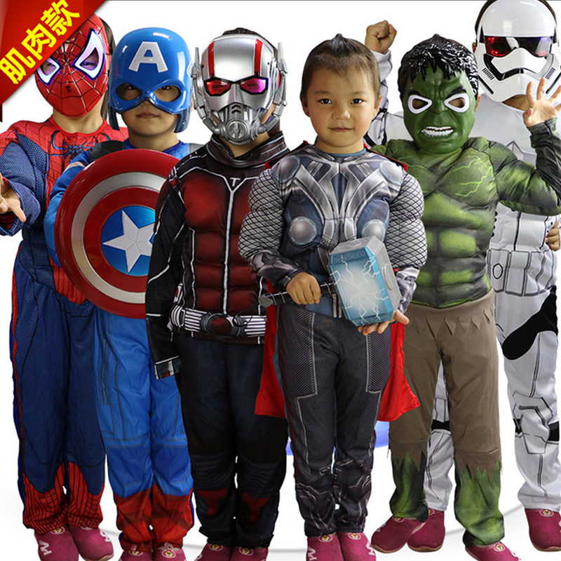 June 1 Children's Day cosplay muscle clothes Superman star wars Iron man Hulk with mask suit