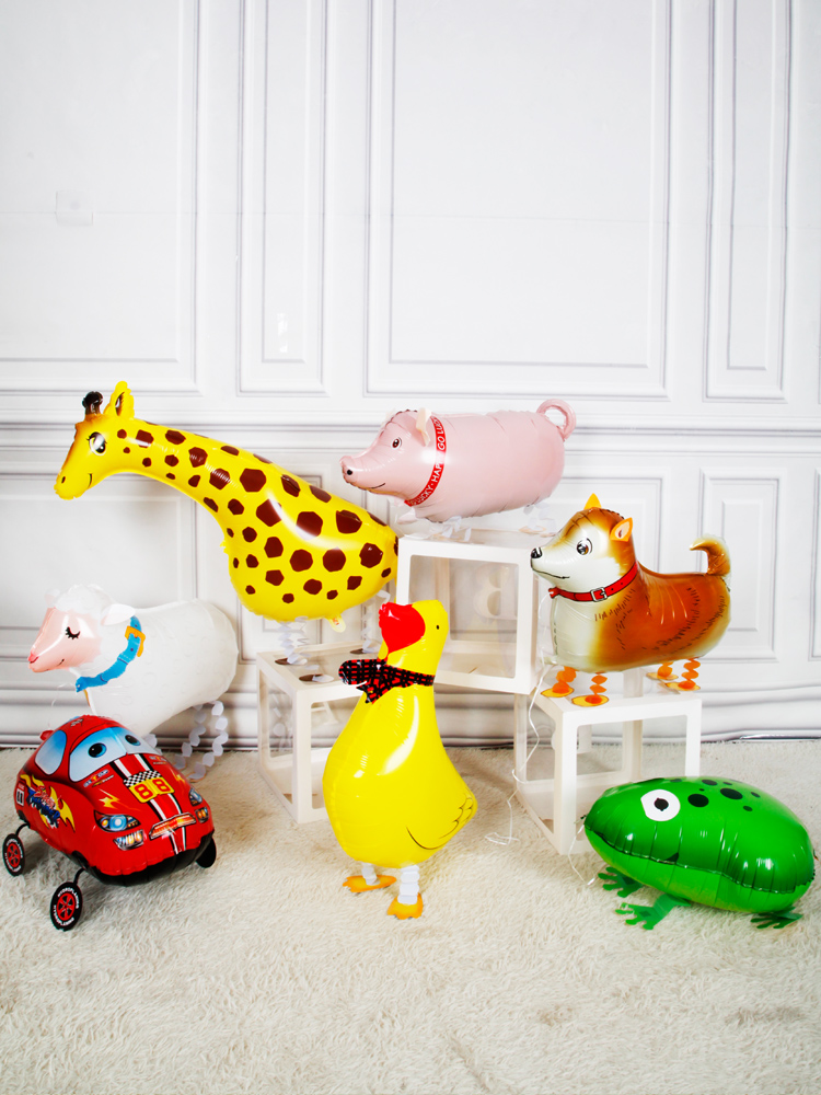Walking walking standing walking pet pig birthday party shape cartoon animal inflatable aluminum film balloon
