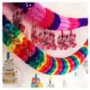 Children's birthday party room decoration supplies Festival pull strip color strip ribbon Happy birthday pull flag