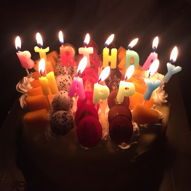 Children Party Supplies Cake Decoration Happy Birthday Happy Birthday Net Red Candle Hem