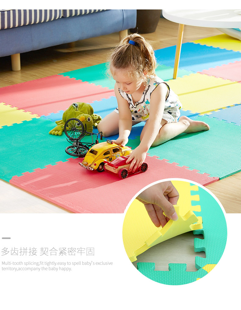 Mingde mẫu chéo trẻ em bọt mat bé leo lên dày phòng khách nhà khâu bé bò mat - Thảm sàn xốp dán nền nhà