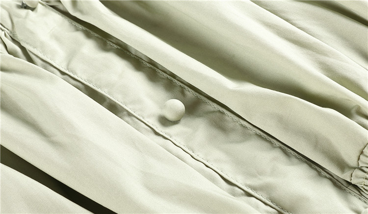 VK旗艦店 韓系氣質收腰一字領露肩口袋襯衫長袖洋裝