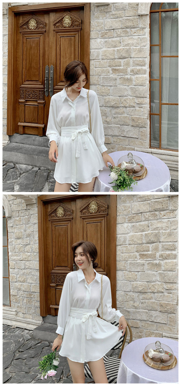 VK旗艦店 韓國風氣質polo領襯衫短褲套裝長袖褲裝