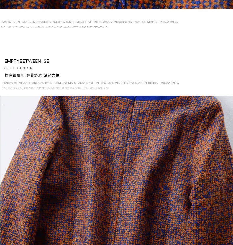 B6 nước hoa nhỏ len ngắn nữ houndstooth vòng cổ Slim túi đeo hông váy hai dây phù hợp với váy mùa thu đông áo kiểu nữ đẹp