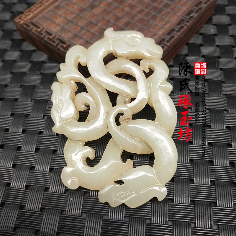 And Tian Yuqing Bai Yusheng Xiao Longyu pendant Yupei Yubi Yupei Yupei imitating ancient Longliao gold wire drawing jade hanging decoration
