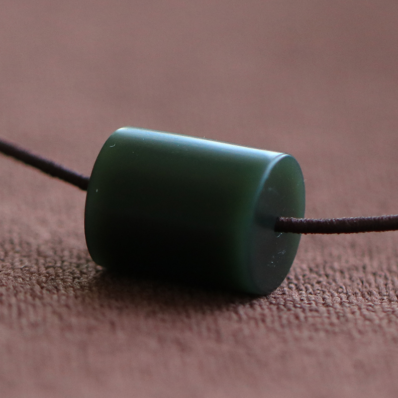 Hetian jade a fine sapphire barrel bead cylindrical Passepartout jade beads Buddha beads rosary waist beads top beads support custom-made