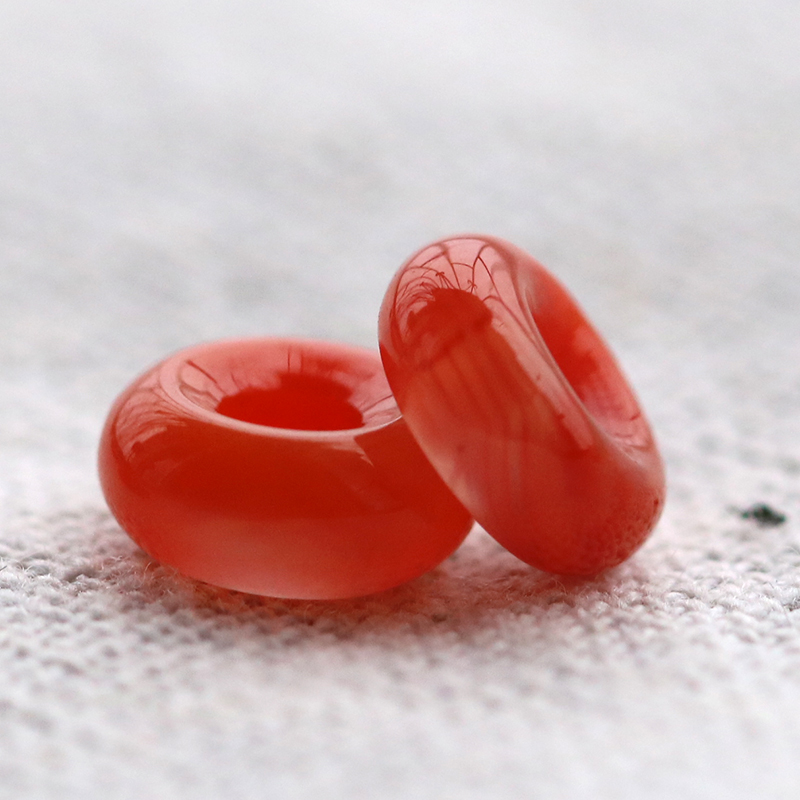 Natural South Red Bread Circle Running Ring Donut Cherry Red Septa Bead septa Everest Everest Beads Gameplay Beads Accessories