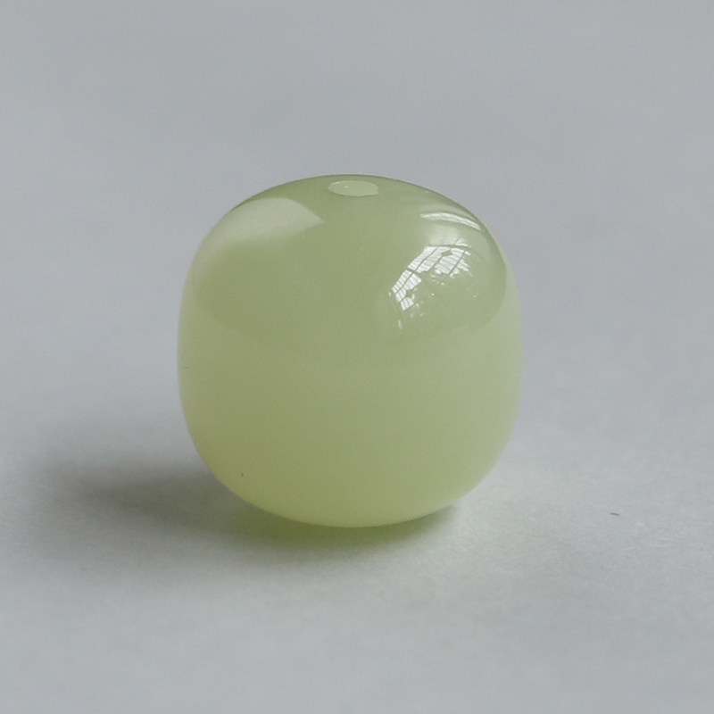Natural Hetian jade loose beads yellow mouth old-fashioned beads lemon yellow single jade barrel beads diy bracelet with beads
