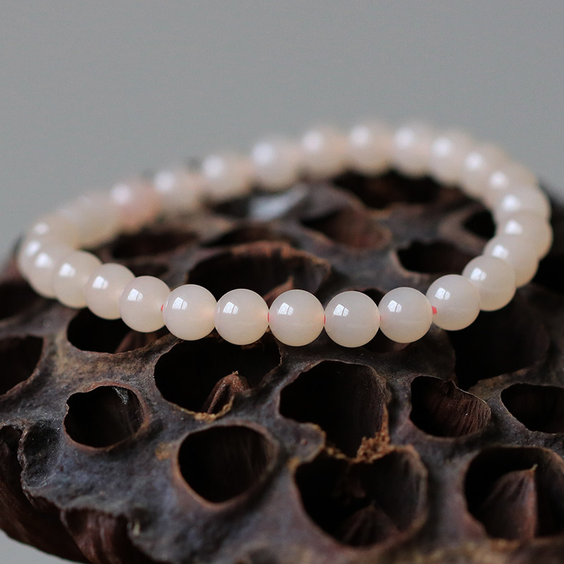 Pink and Tian Yu string female natural 6mm ball jade bracelet lap lap accessories
