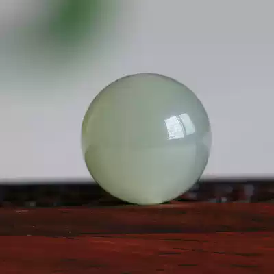 Natural Hetian jade green White scattered beads clear water beads single jade beads round beads Jade hand string diy hand with beads