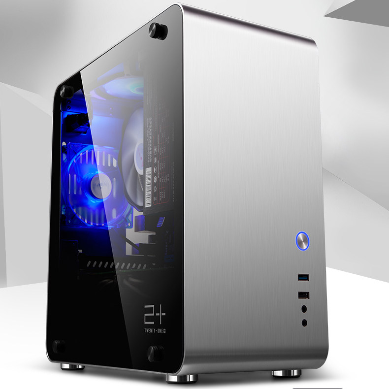 Jinhe Tian Mei Aluminum Mate4 3 Tabletop Small Host Shell ATX Aluminum Alloy Wire Drawing Host Shell Side Through Tempered Glass