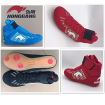 2018 new Honggang wrestling shoes boxing shoes Sanda shoes squat shoes same style for men and women can be customized in large sizes 35-46