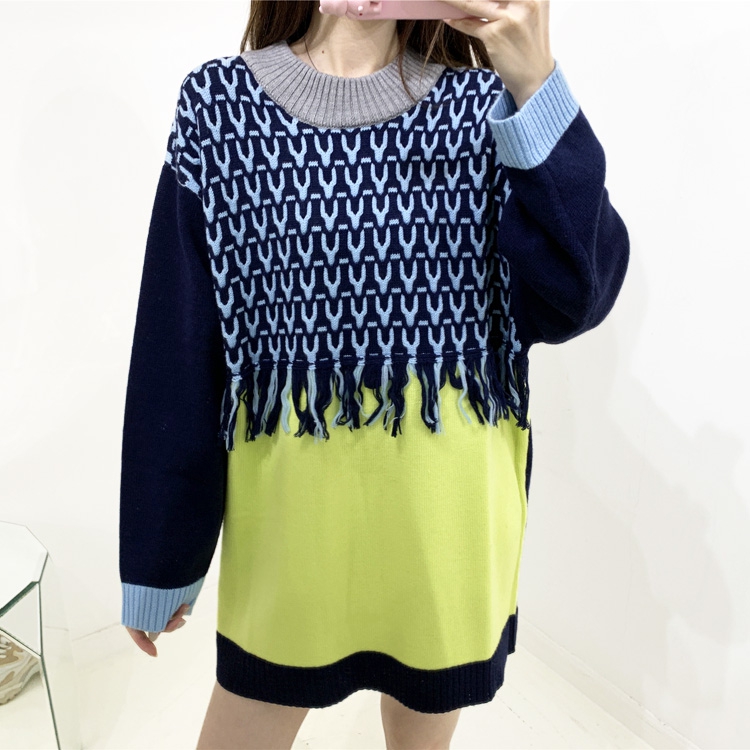 CYNTHIA XIAO autumn-winter braided thread parquet color with long full wool knit cardiovert SC