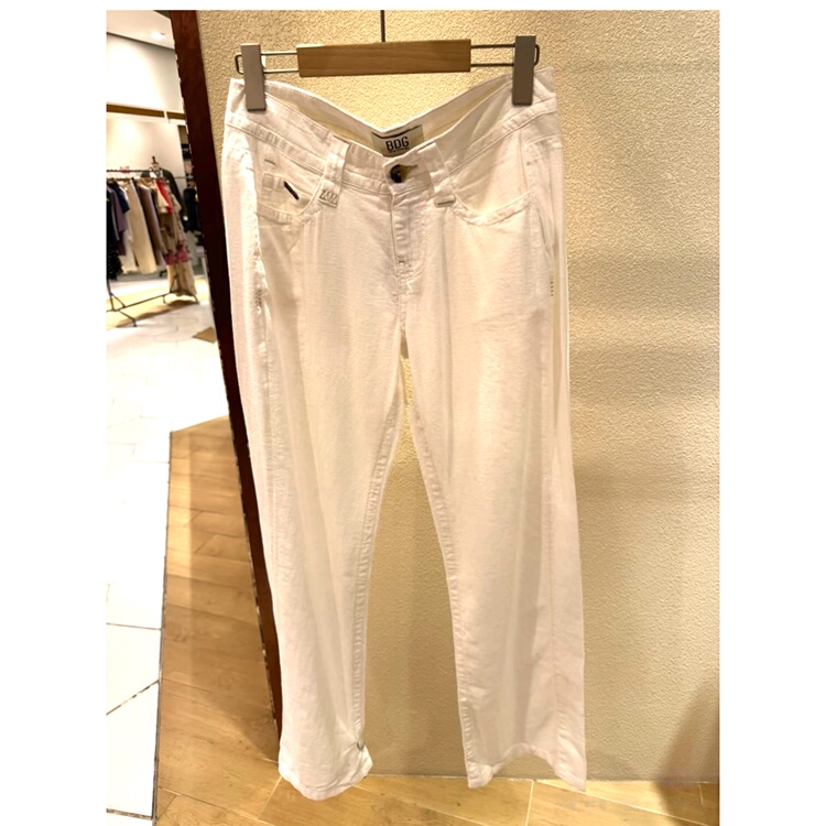 Bdg Pocket-Decorated Linen Blend Solid Color Straight Loose Casual Long Pants for Women 26 Spring/Summer Xiaojiongmei Genuine Product National Distributor