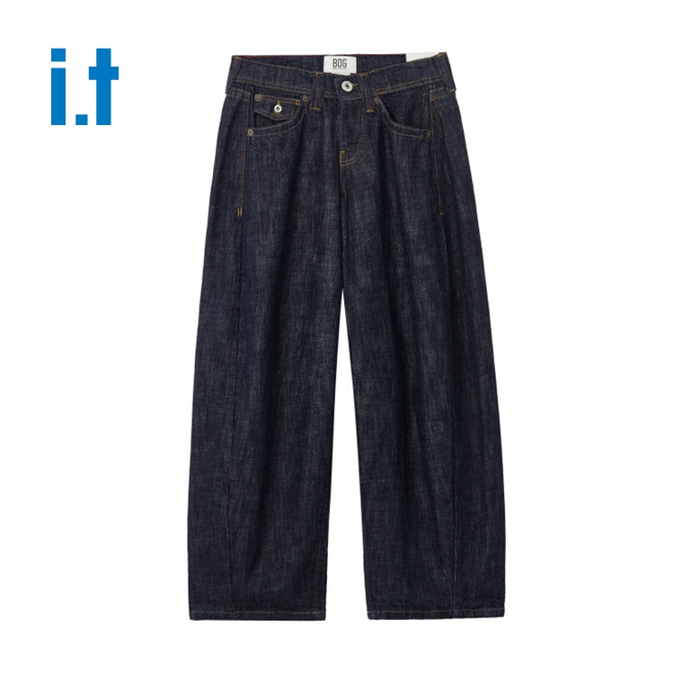 Bdg Simple Casual Wide-Leg Jeans with Decorative Pockets for Women, Spring/Summer 26, Authentic It Brand