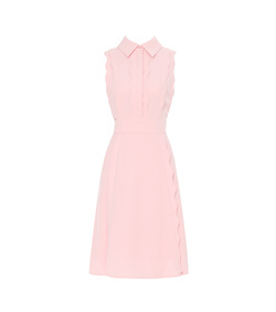 DPLAY Depala 2018 đầu mùa thu Châu Âu và Mỹ sọc trắng xù off-the-vai ngắn tay cao eo slim dress đầm sơ mi that eo