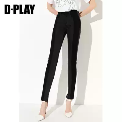 DPLAY de para autumn and winter New Europe and the same color color color color split thin casual straight jeans