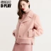 DPLAY Depala mùa thu Châu Âu và Hoa Kỳ đen chính tả bạc giả bảo vệ lông sưởi ấm áo ngắn Faux Fur