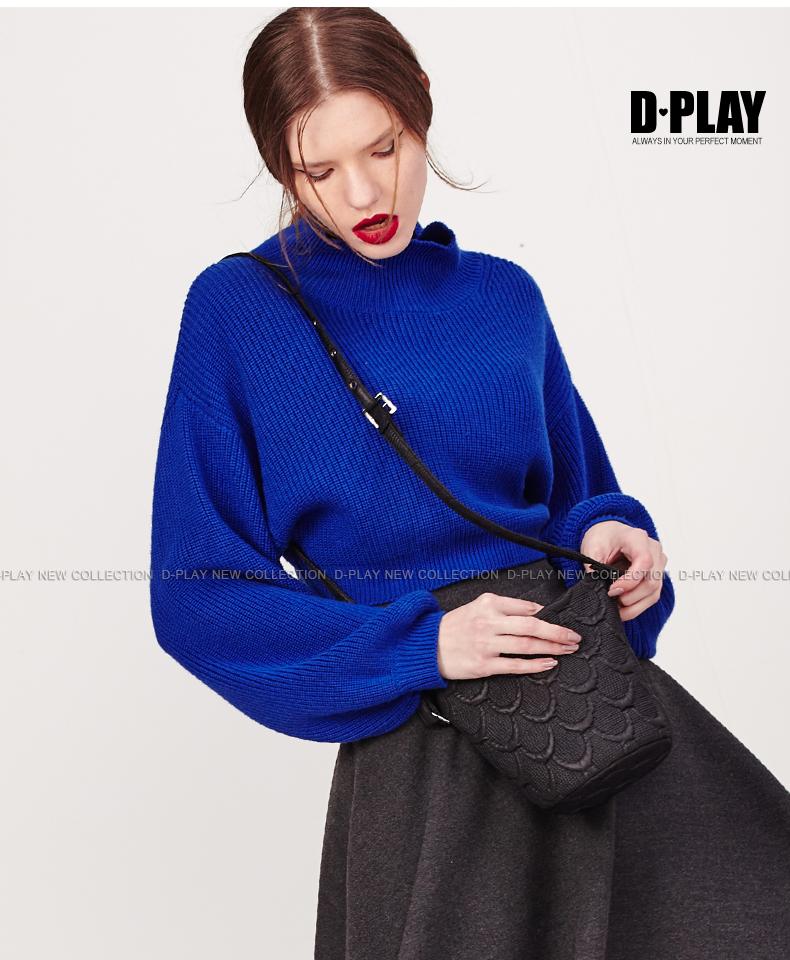 DPLAY Depala mùa xuân châu Âu và Mỹ kaki ngắn cổ áo cao tay áo len - Đan Cardigan áo kiểu nữ đẹp tuổi 35