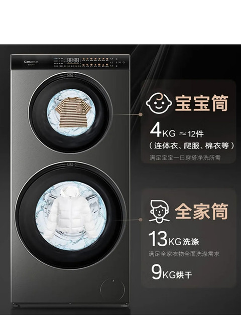 Casarte 17kg Twin Star Dual-Zone Drum Washing Machine Cs Hb17Lwahgu1 with Integrated Top and Bottom Washing and Drying Functions