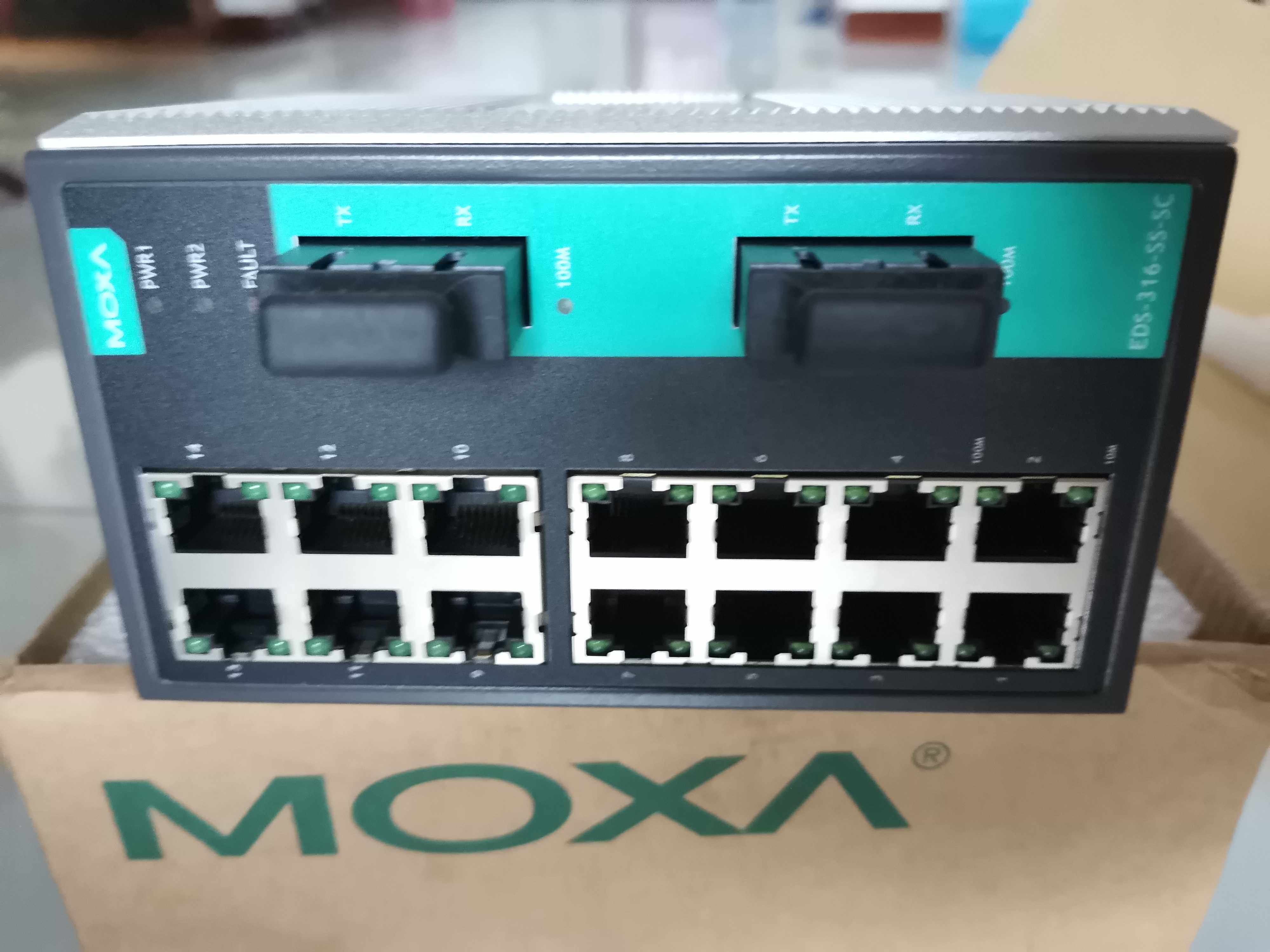 MOXA Mosa EDS-316-SS-SC two optical port 14 electrical Port single mode industrial grade Ethernet switch