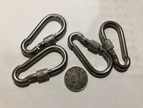 Stainless steel locking spring hook carabiner hook safety buckle spring buckle capped spring hook 6*60mm