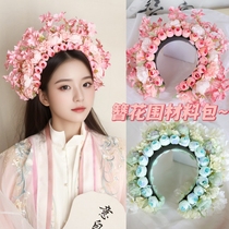 Spring Hairpin Haircut Floral Accessories Handmade Diy Material Bag Send video Tutorials Double-sided Hairpin Floral Hair Stirrup CG278